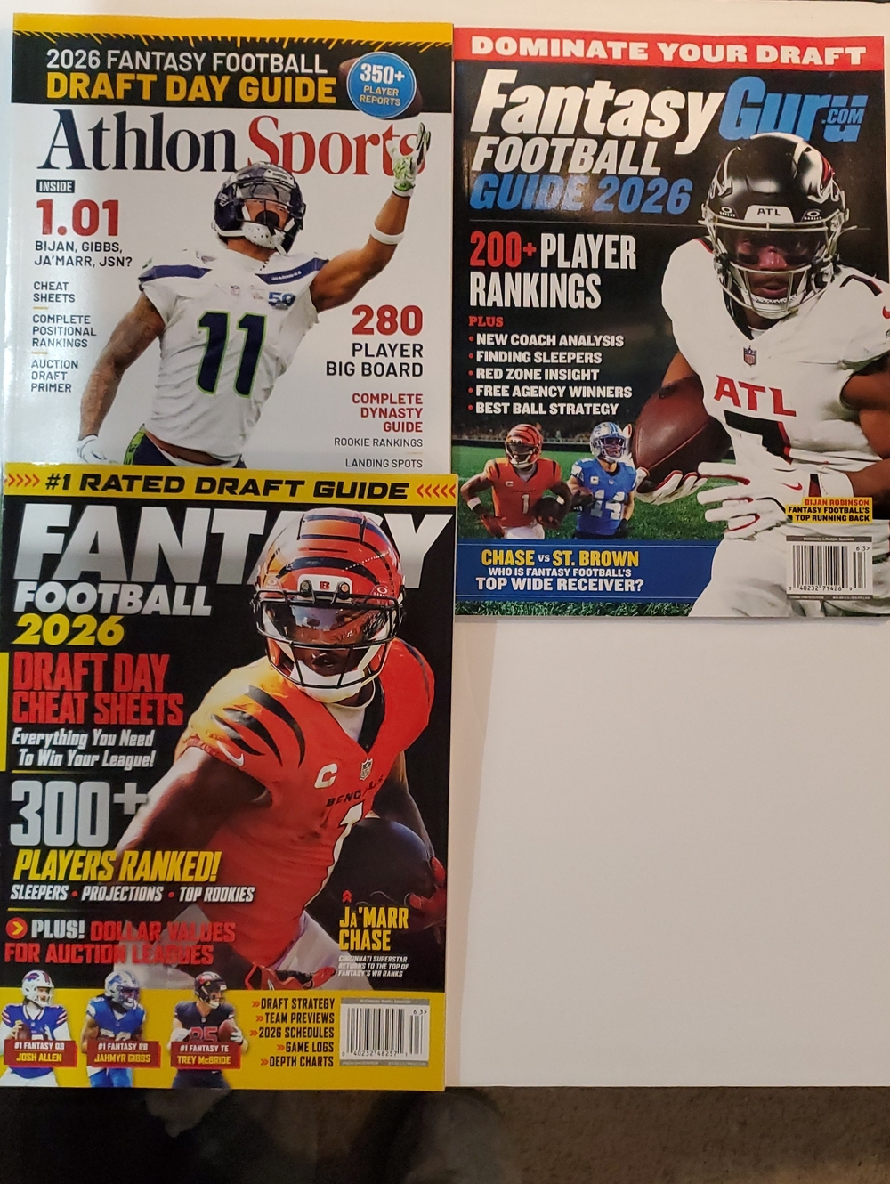 Fantasy Football Magazines Lot Of 3